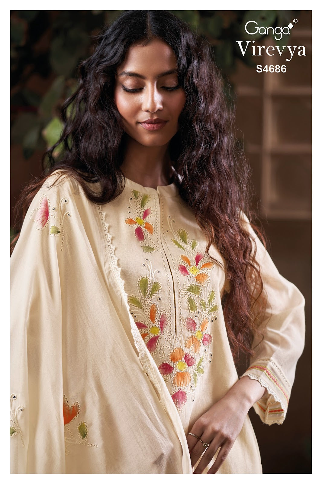 Virevya S4686 Ganga Mul Chanderi Plazzo Style Suits Exporter India