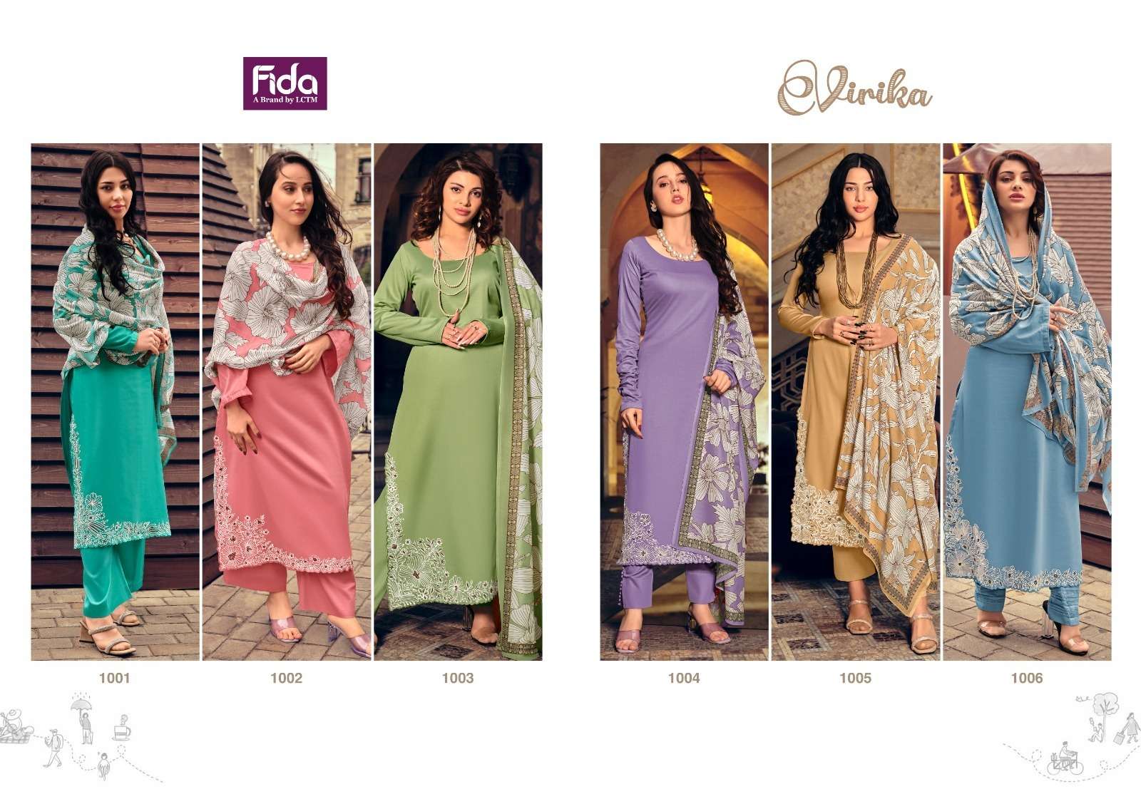 Virika Fida Pure Cotton Plazzo Style Suits Manufacturer Ahmedabad