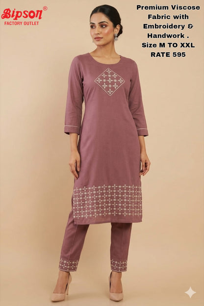 Viscose 1306 Bipson Prints Kurti Pant Set Wholesaler