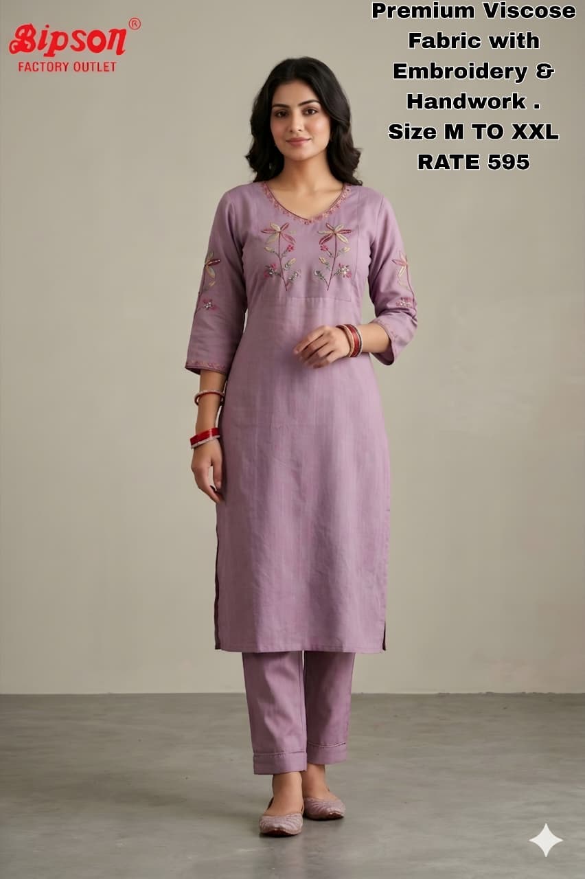 Viscose 1306 Bipson Prints Kurti Pant Set Wholesaler