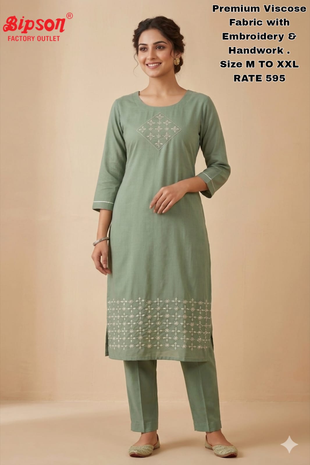 Viscose 1306 Bipson Prints Kurti Pant Set Wholesaler