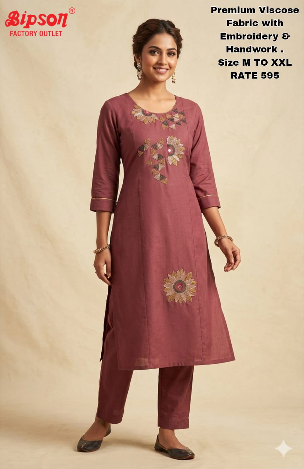 Viscose 1306 Bipson Prints Kurti Pant Set Wholesaler