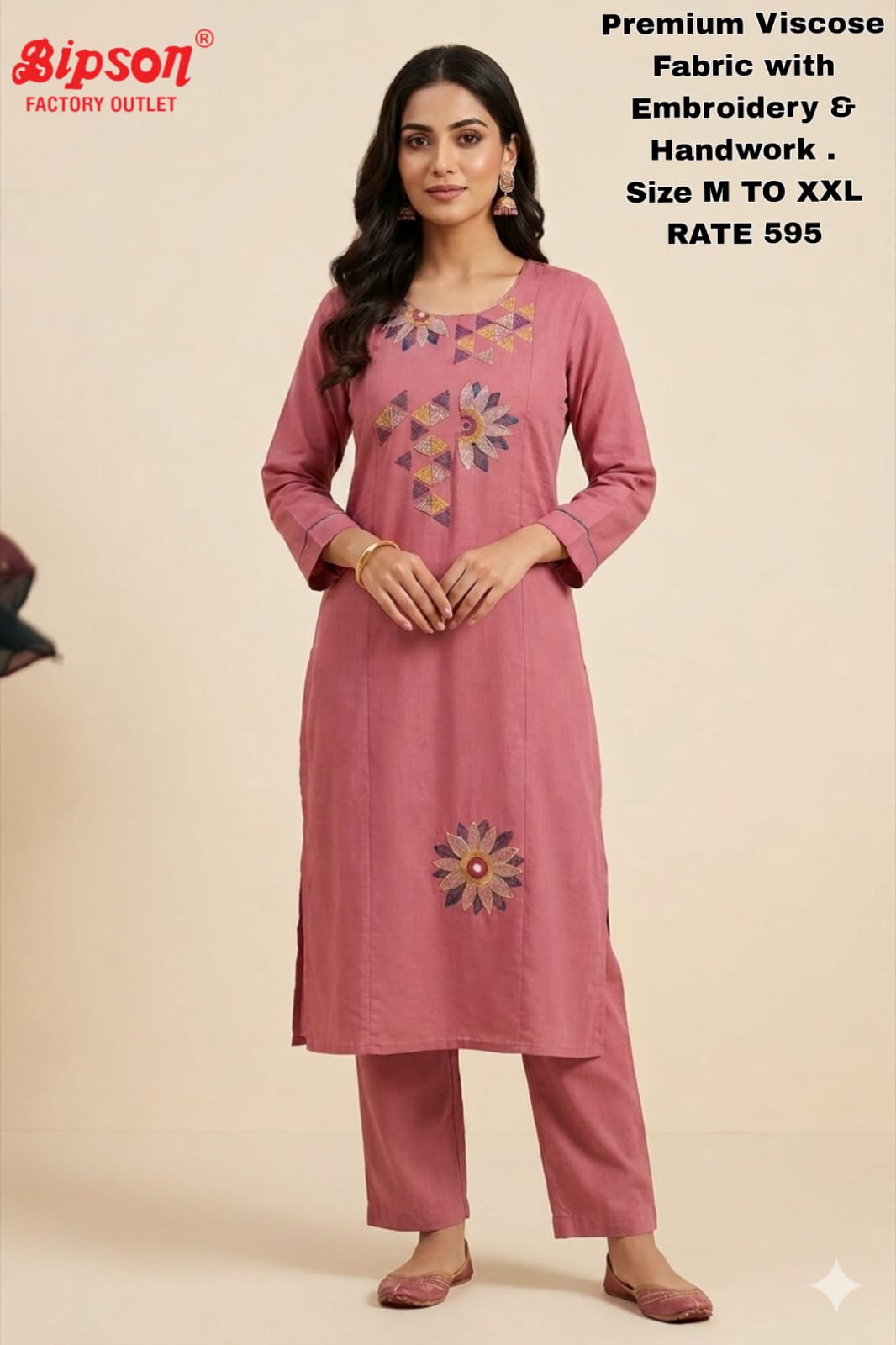 Viscose 1306 Bipson Prints Kurti Pant Set Wholesaler