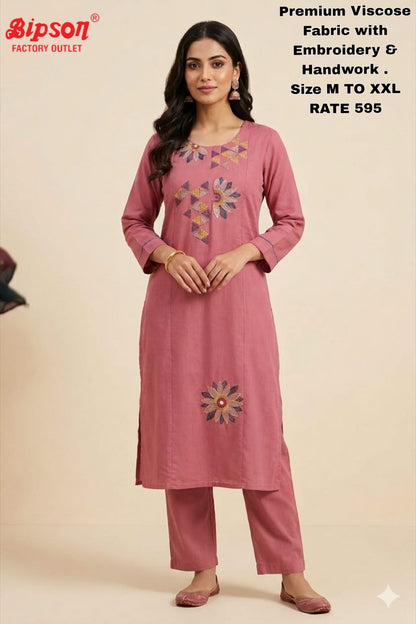 Viscose 1306 Bipson Prints Kurti Pant Set Wholesaler