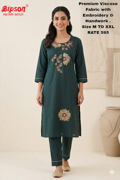 Viscose 1306 Bipson Prints Kurti Pant Set Wholesaler