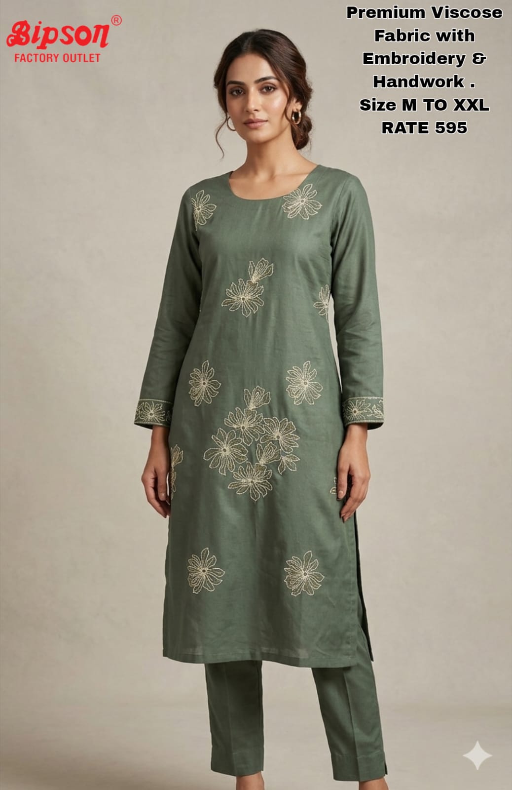 Viscose 1306 Bipson Prints Kurti Pant Set Wholesaler
