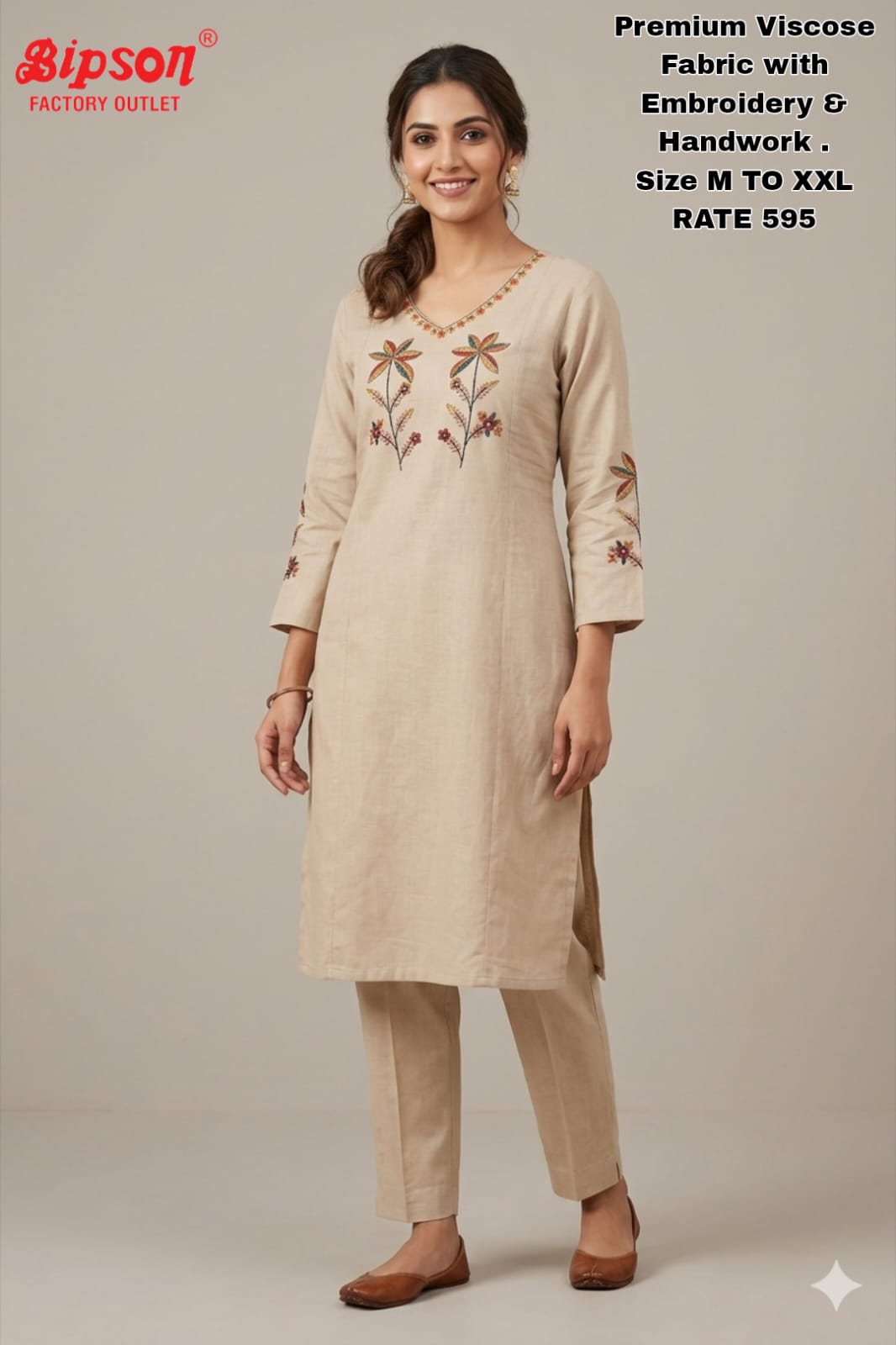 Viscose 1306 Bipson Prints Kurti Pant Set Wholesaler