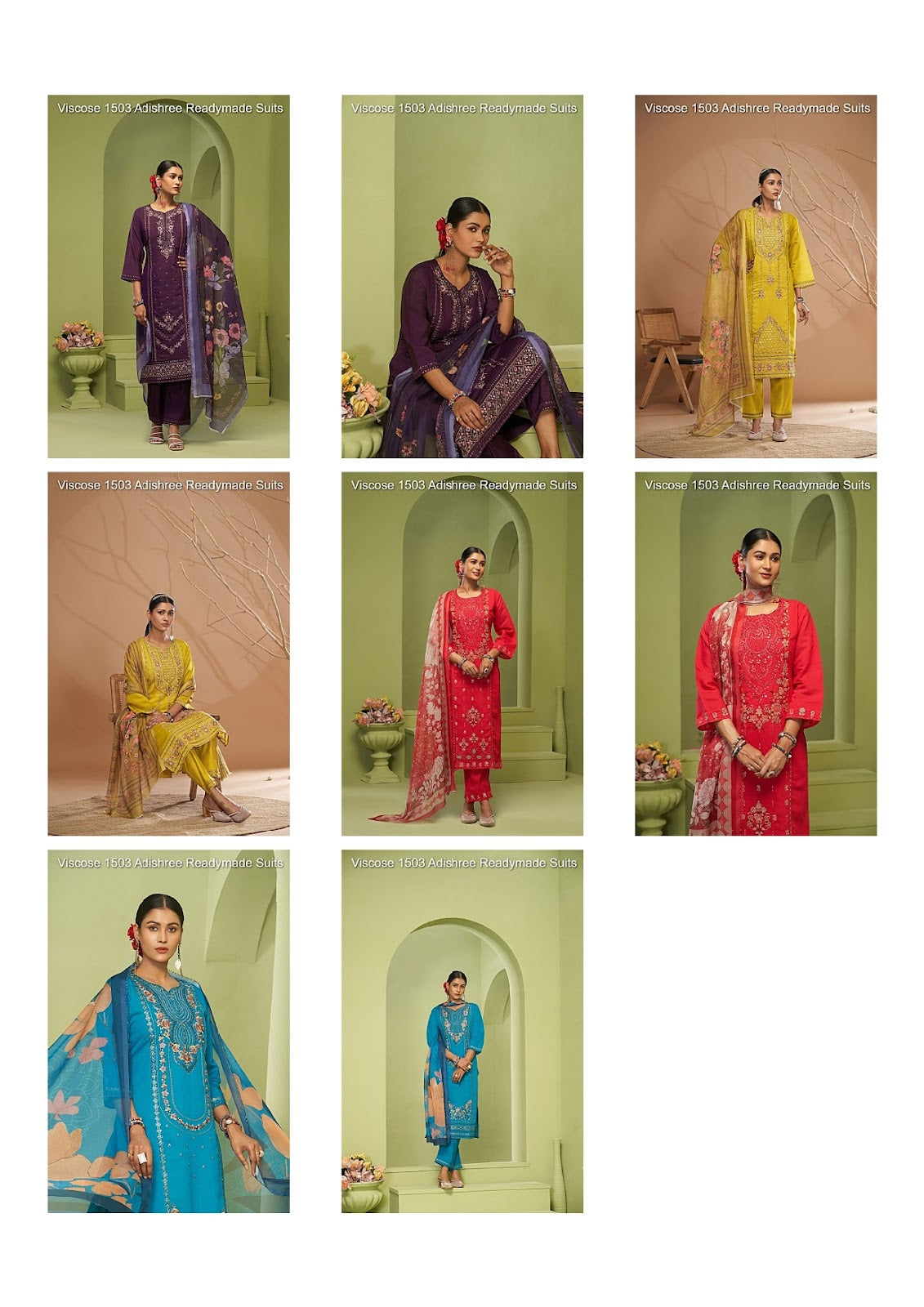 Viscose 1503 Adishree Viscose Readymade Suits Wholesaler