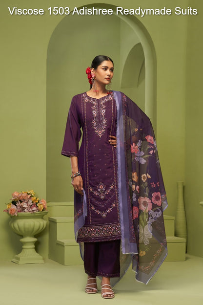 विस्कोस 1503 आदिश्री विस्कोस रेडीमेड सूट थोक विक्रेता