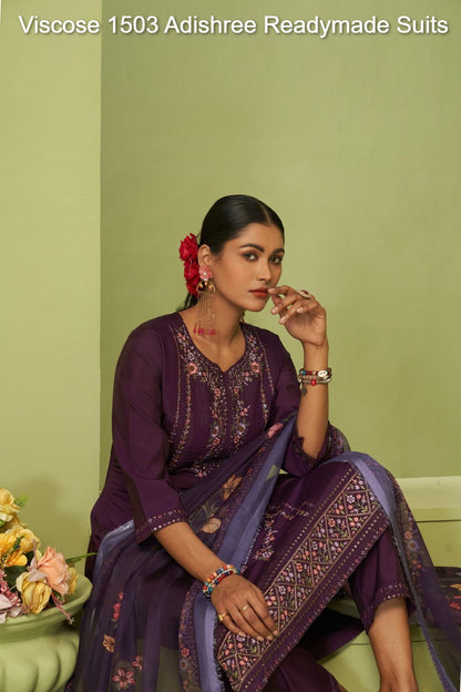 विस्कोस 1503 आदिश्री विस्कोस रेडीमेड सूट थोक विक्रेता
