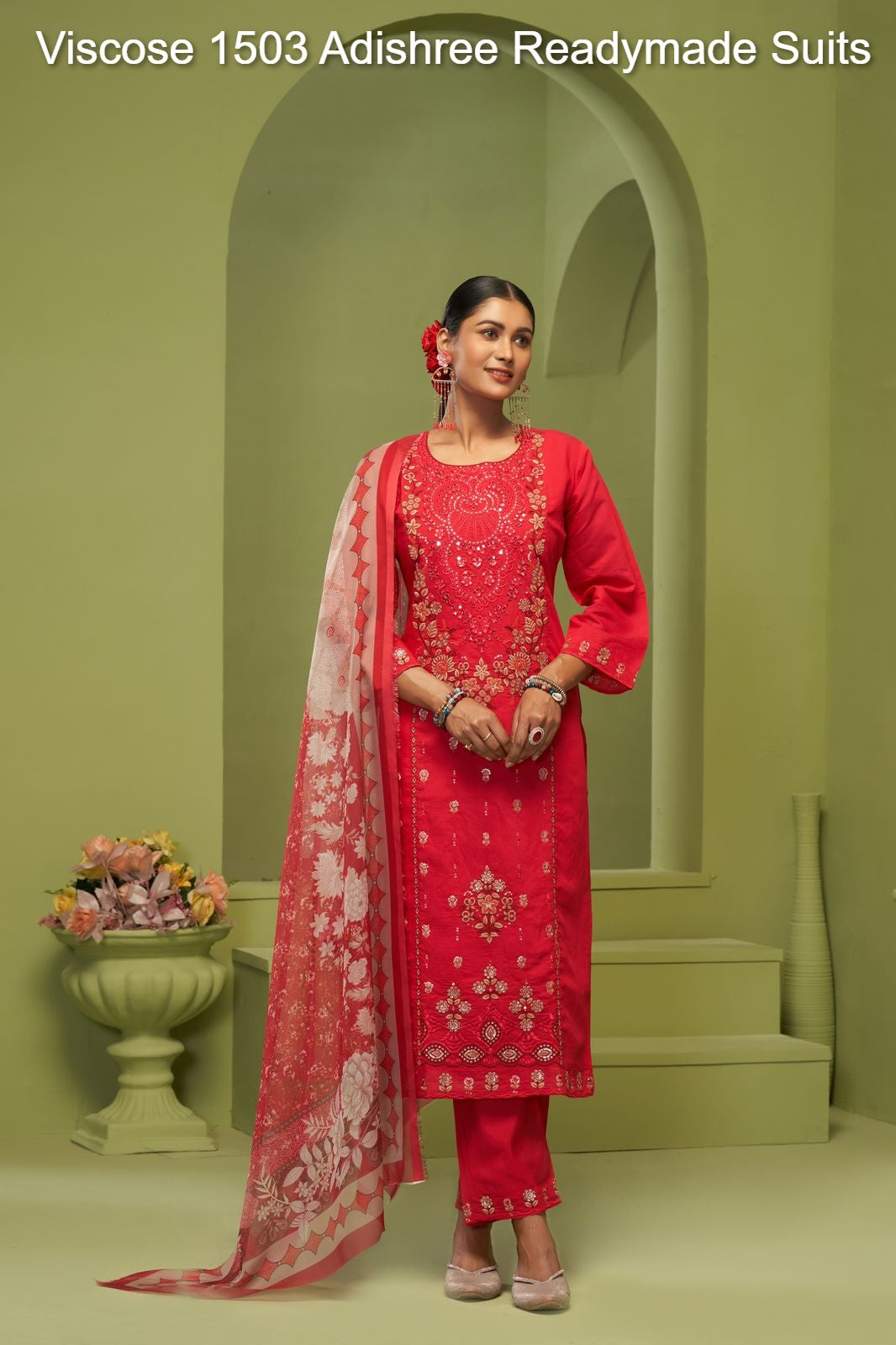 विस्कोस 1503 आदिश्री विस्कोस रेडीमेड सूट थोक विक्रेता