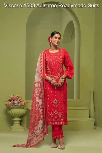 विस्कोस 1503 आदिश्री विस्कोस रेडीमेड सूट थोक विक्रेता