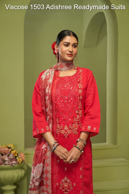 विस्कोस 1503 आदिश्री विस्कोस रेडीमेड सूट थोक विक्रेता