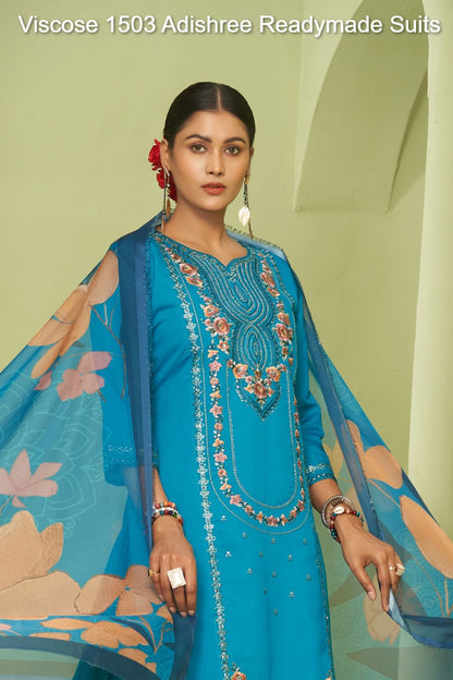 विस्कोस 1503 आदिश्री विस्कोस रेडीमेड सूट थोक विक्रेता