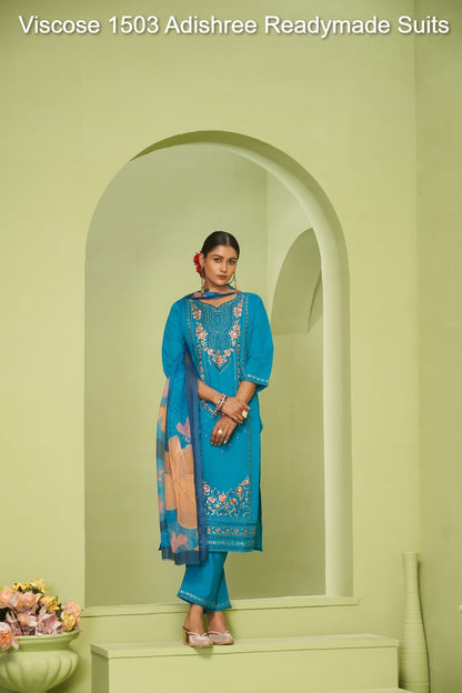 विस्कोस 1503 आदिश्री विस्कोस रेडीमेड सूट थोक विक्रेता