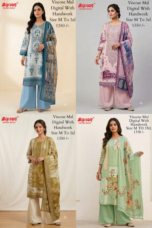 Viscose Mal 0407 Bipson Prints Readymade Suits Wholesaler Gujarat
