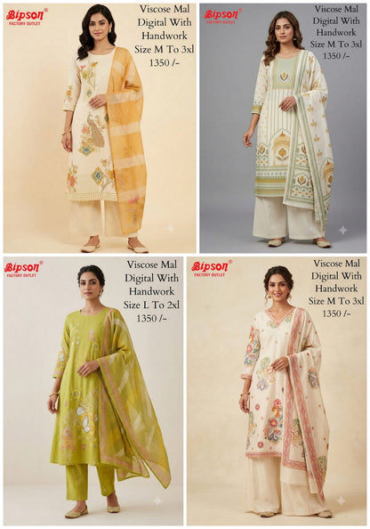 Viscose Mal 0808 Bipson Prints Readymade Pant Style Suits Exporter India
