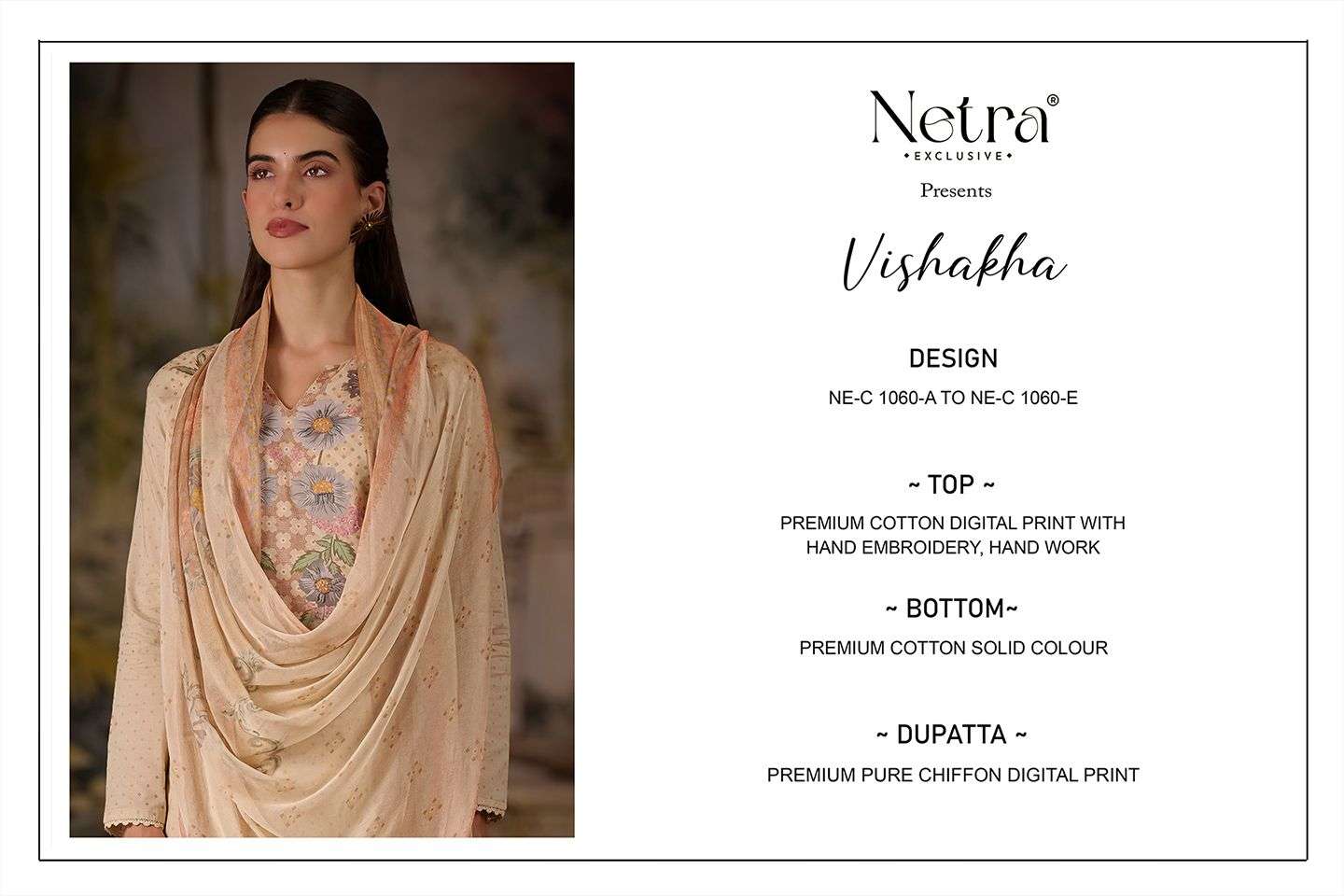 Vishakha Netra Premium Cotton Pant Style Suits Exporter