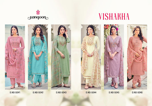 Vishakha Rangoon Pure Cotton Readymade Pant Style Suits Wholesaler India