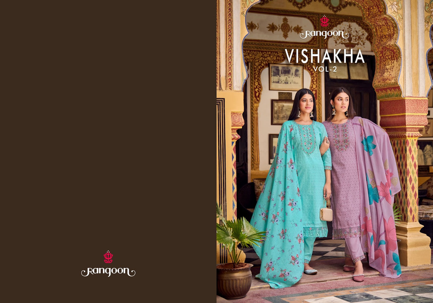 Vishakha Vol 2 Rangoon Pure Cotton Readymade Pant Style Suits Manufacturer Ahmedabad