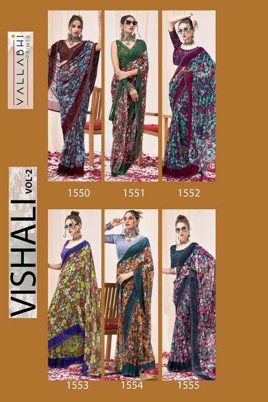 Vishali Vol 2 Vallabhi Lite Georgette Sarees Exporter India