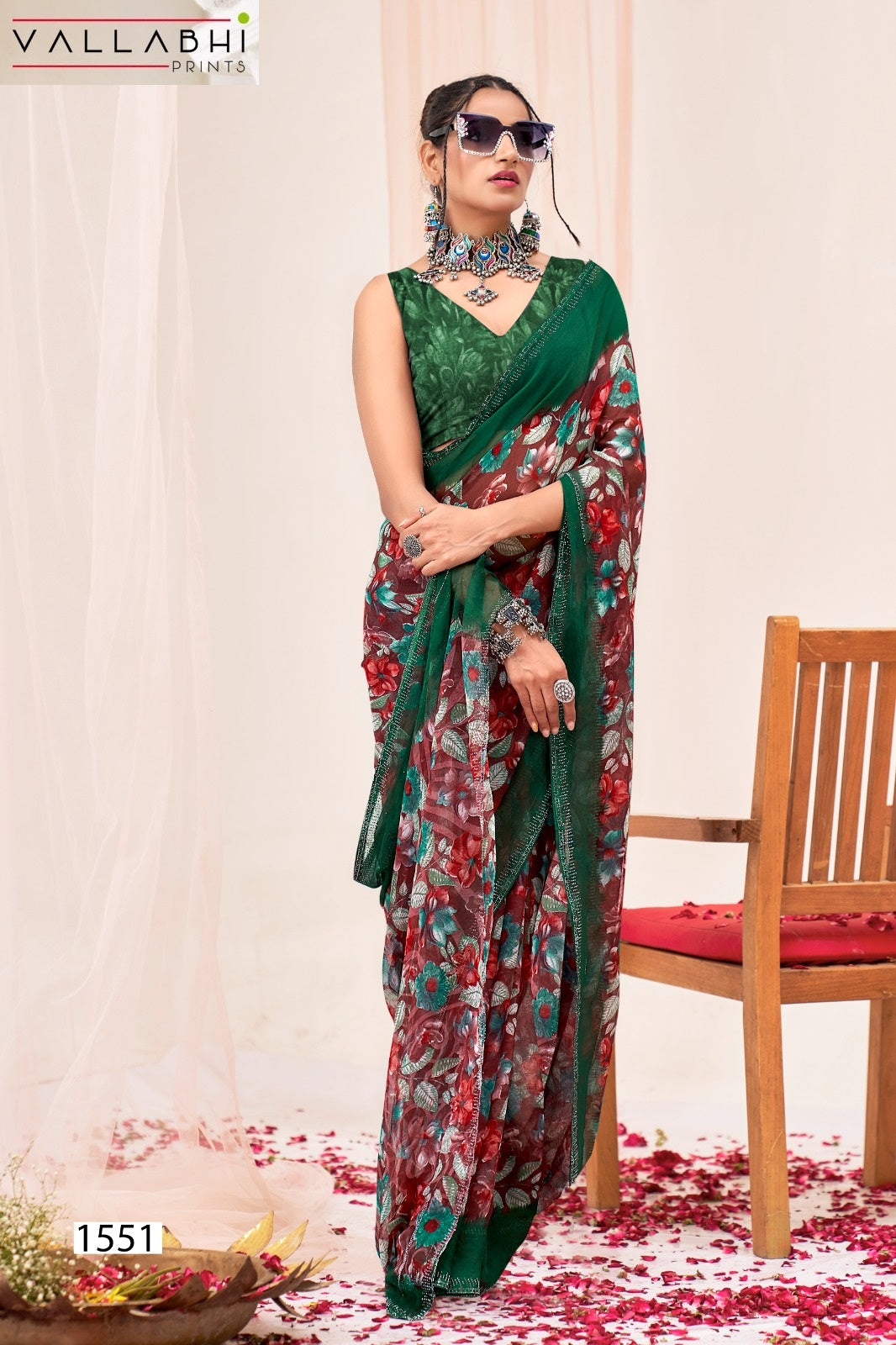 Vishali Vol 2 Vallabhi Lite Georgette Sarees Exporter India