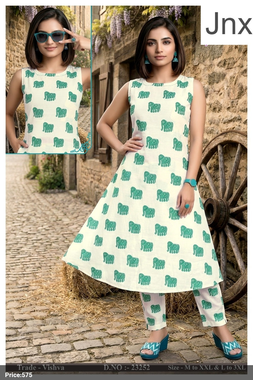 Vishva Jnx Vertican Kurti Pant Set Manufacturer