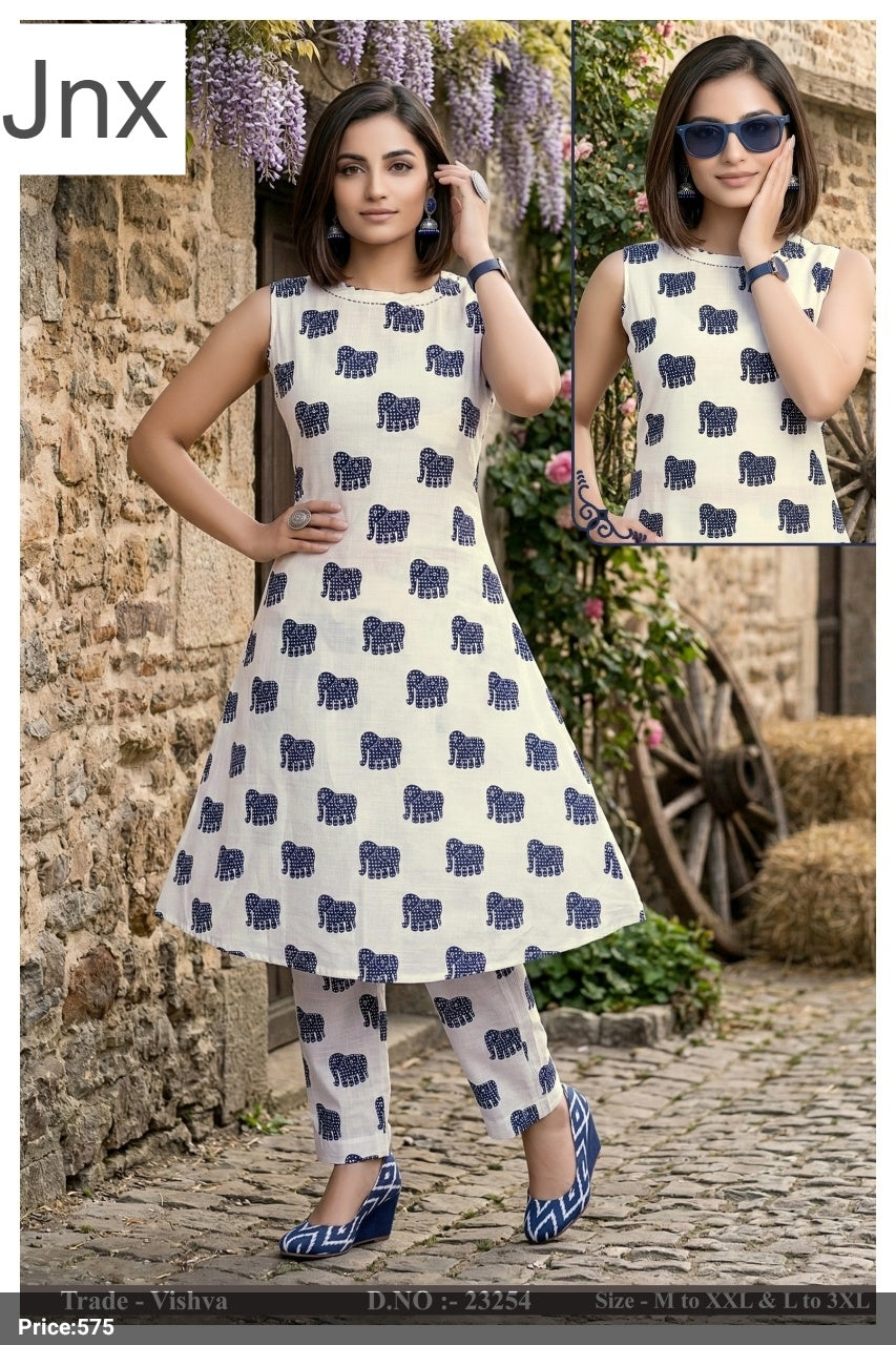 Vishva Jnx Vertican Kurti Pant Set Manufacturer