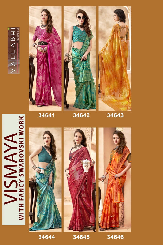 Vismaya Vallabhi Prints Brasso Sarees Wholesaler Gujarat