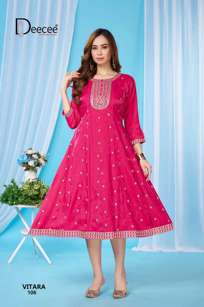 Vitara Deecee Roman Anarkali Kurtis Wholesale Price