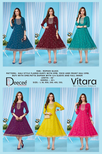 Vitara Deecee Roman Anarkali Kurtis Wholesale Price