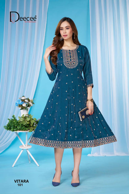 Vitara Deecee Roman Anarkali Kurtis Wholesale Price