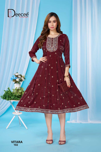 Vitara Deecee Roman Anarkali Kurtis Wholesale Price