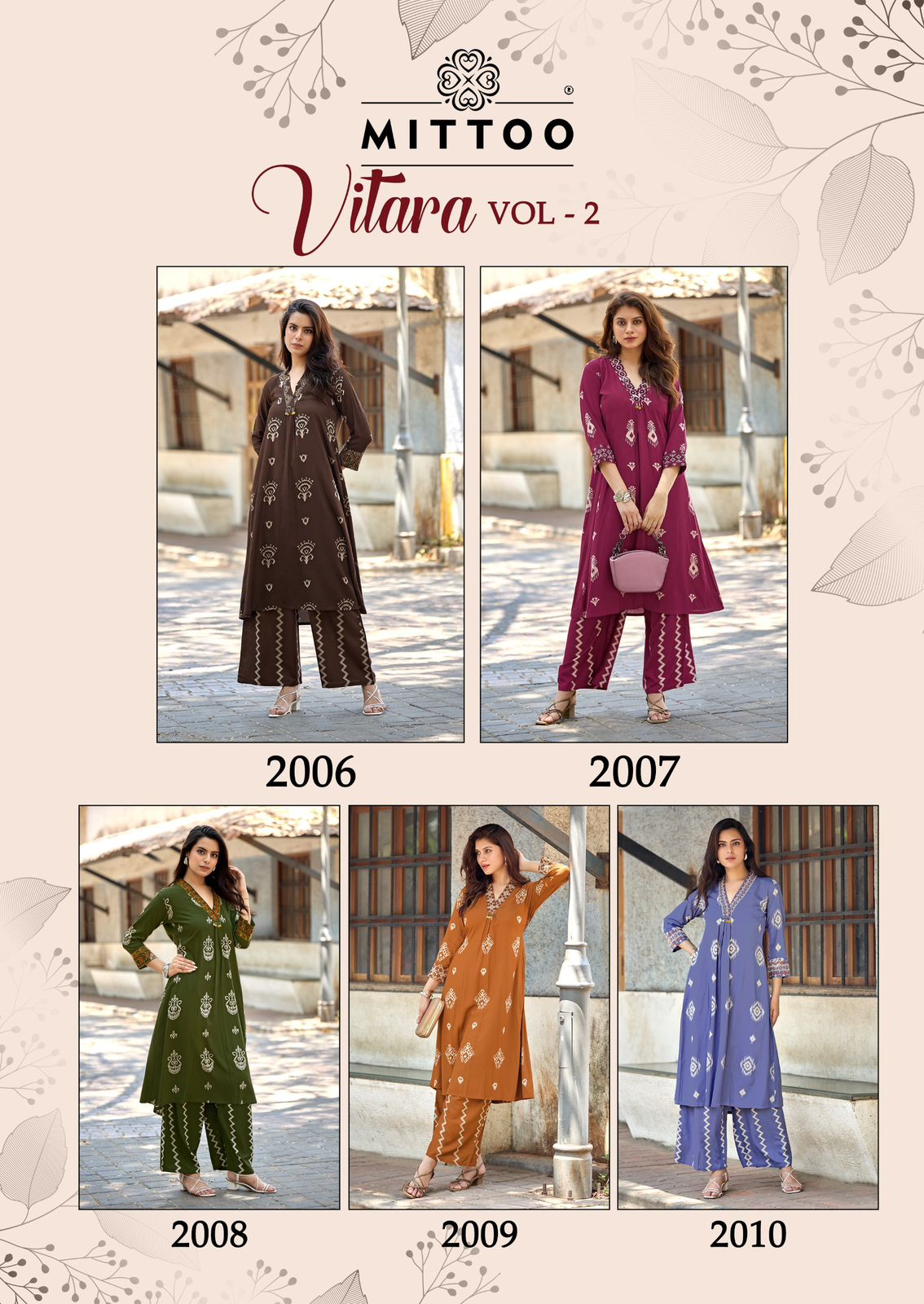 Vitara Vol 2 Mittoo Rayon Kurti Plazzo Set Wholesale