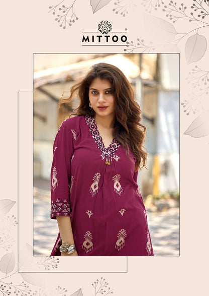 Vitara Vol 2 Mittoo Rayon Kurti Plazzo Set Wholesale