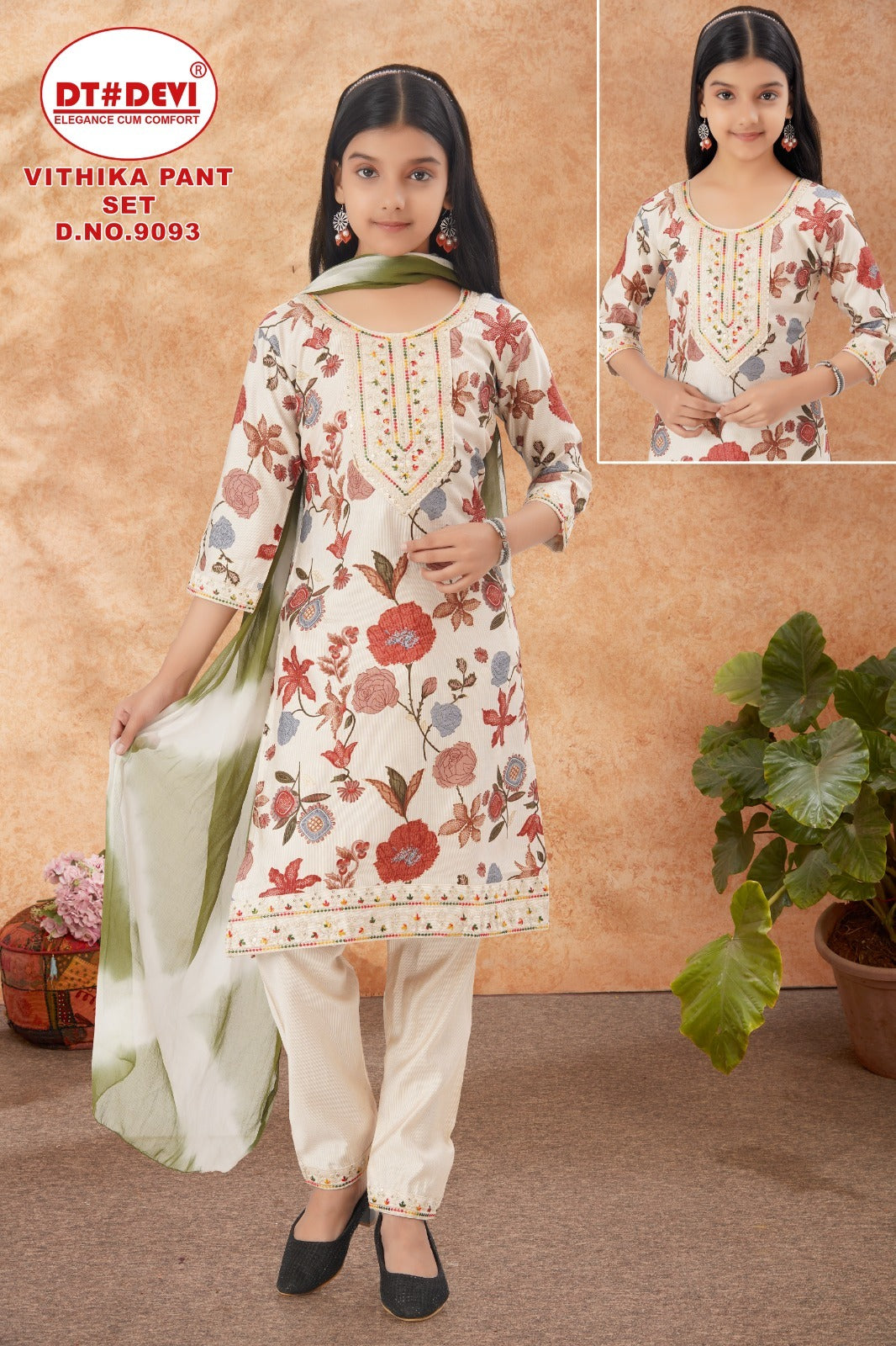 Vithika Dn 9093 Dt Devi Vetican Girls Readymade Pant Suits Manufacturer India