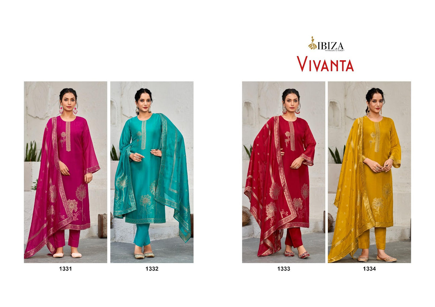 Vivanta Ibiza Banglori Silk Pant Style Suits Exporter India