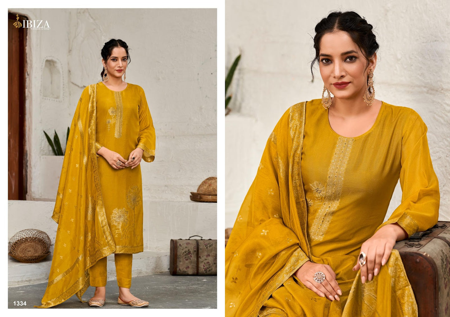 Vivanta Ibiza Banglori Silk Pant Style Suits Exporter India