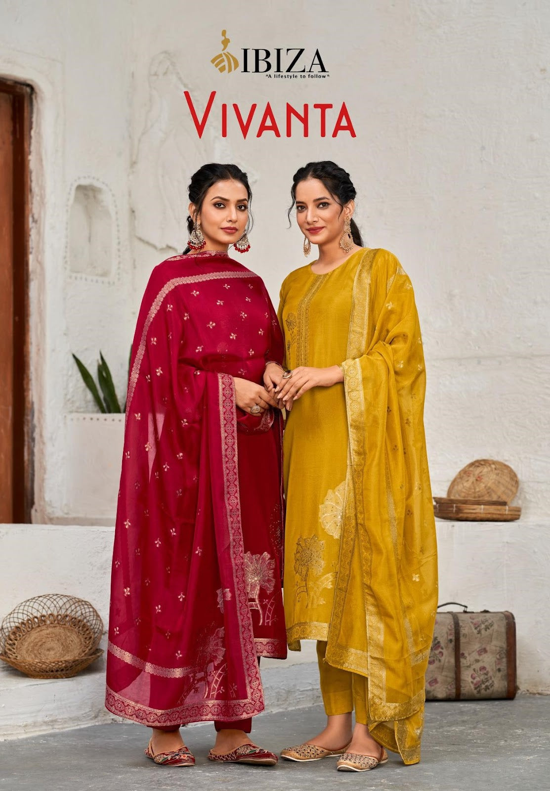 Vivanta Ibiza Banglori Silk Pant Style Suits Exporter India