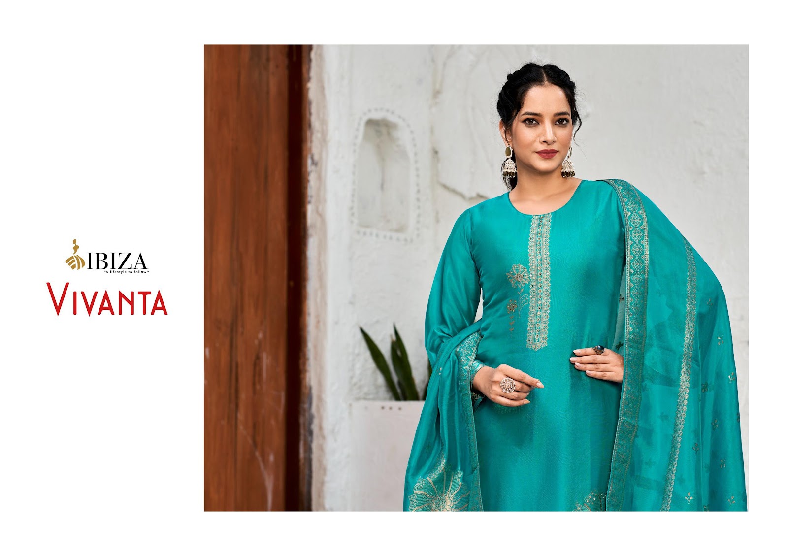 Vivanta Ibiza Banglori Silk Pant Style Suits Exporter India