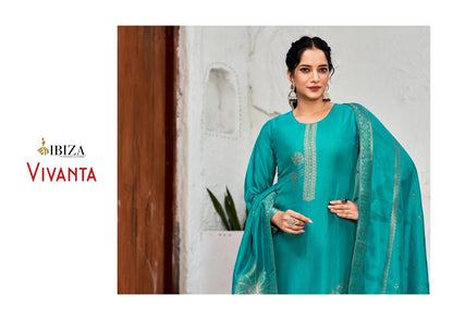 Vivanta Ibiza Banglori Silk Pant Style Suits Exporter India