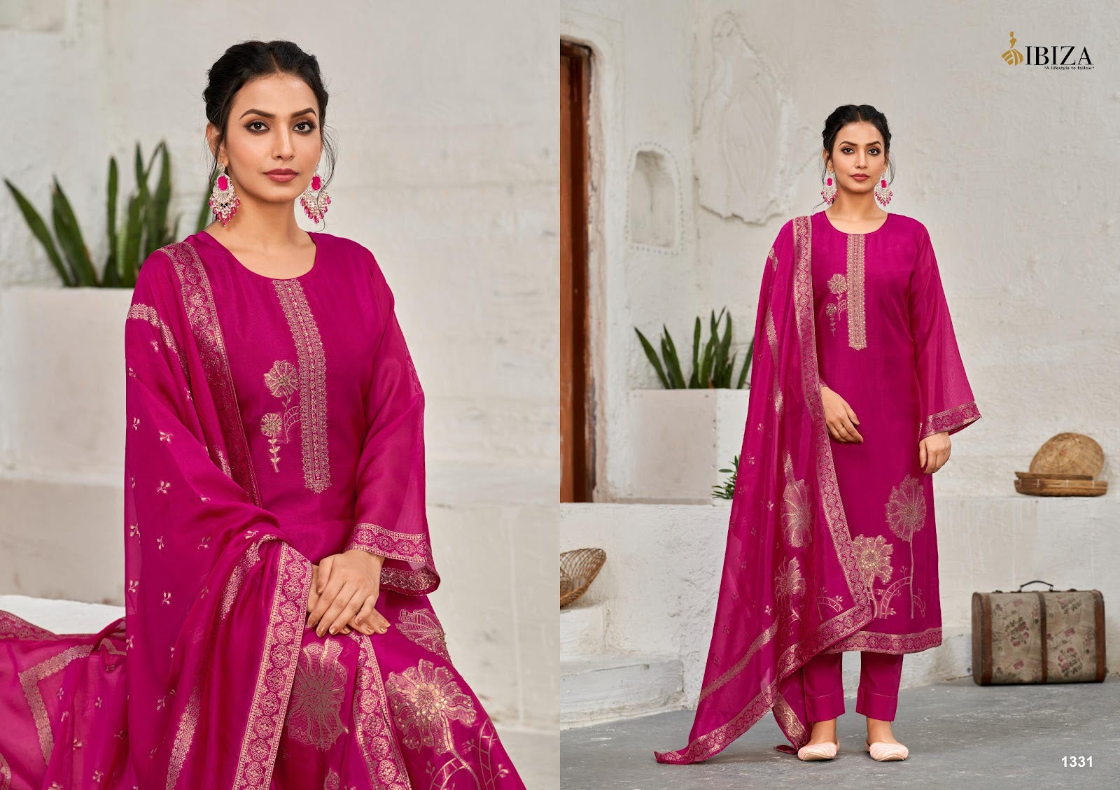 Vivanta Ibiza Banglori Silk Pant Style Suits Exporter India