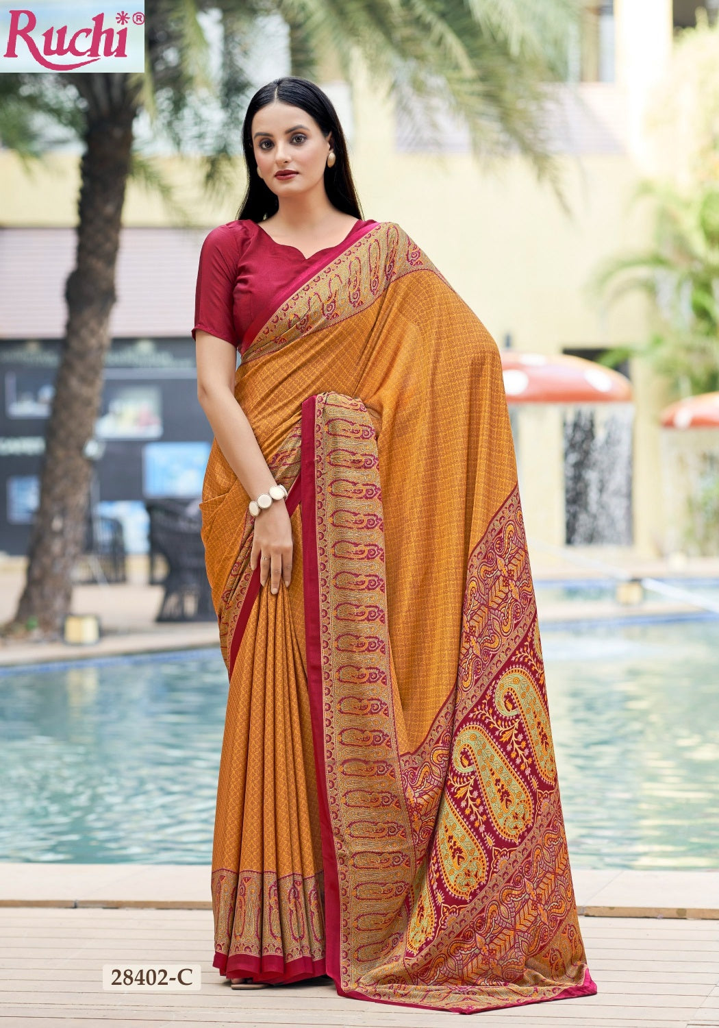 Vivanta Silk 27 Ruchi Silk Crepe Sarees Supplier India