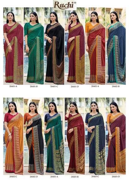 Vivanta Silk 27 Ruchi Silk Crepe Sarees Supplier India