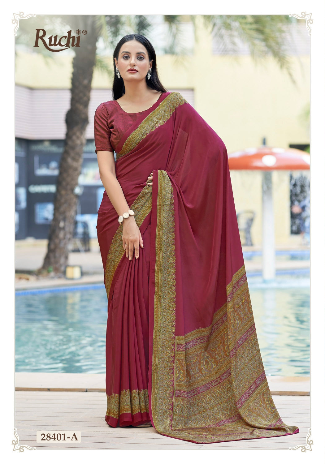 Vivanta Silk 27 Ruchi Silk Crepe Sarees Supplier India