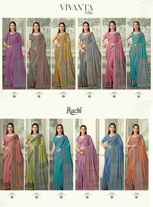 Vivanta Silk 37 Ruchi Crepe Sarees Manufacturer Gujarat