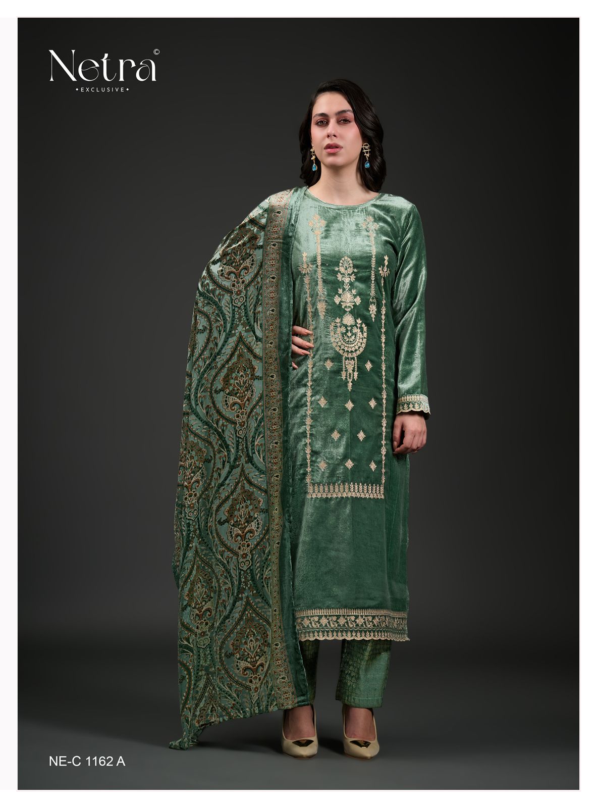 Vivara Netra Velvet Suits Wholesaler Gujarat