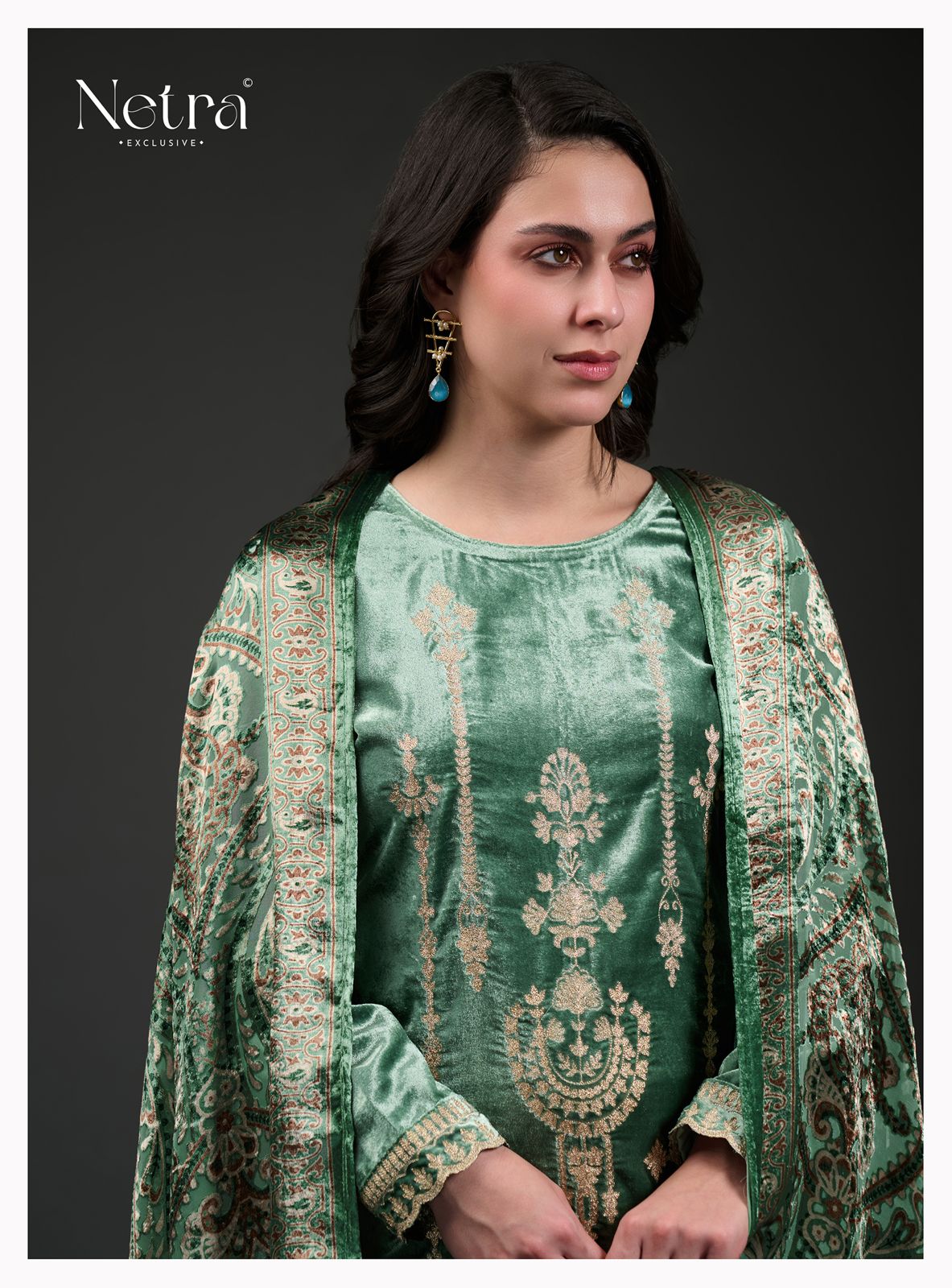 Vivara Netra Velvet Suits Wholesaler Gujarat