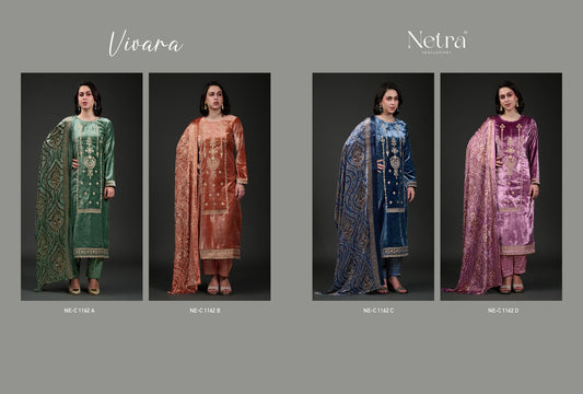 Vivara Netra Velvet Suits Wholesaler Gujarat