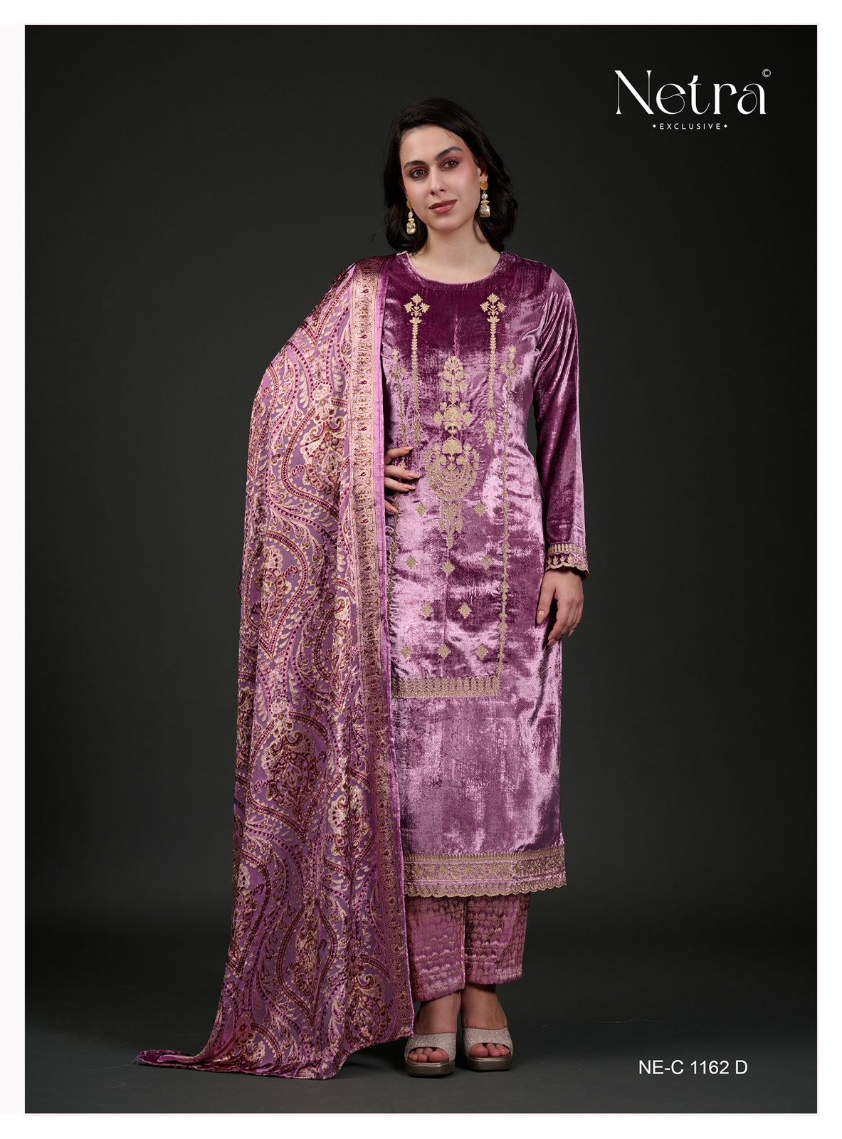 Vivara Netra Velvet Suits Wholesaler Gujarat